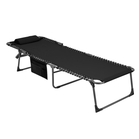 KingCamp Berlin Comfort Lounge 5 Kademeli Katlanır Şezlong Black
