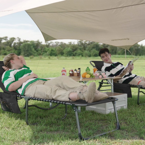 KingCamp Berlin Comfort Lounge 5 Kademeli Katlanır Şezlong Black