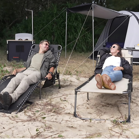 KingCamp Bavaria XL 5 Kademeli Katlanır Şezlong Khaki