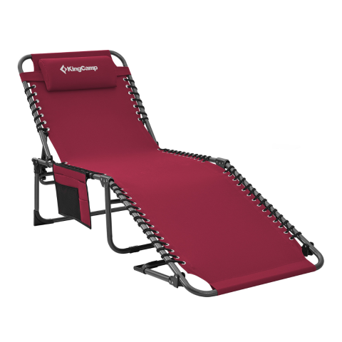 KingCamp Berlin Classic Comfort 2'li Set 5 Kademeli Katlanır Şezlong Wine