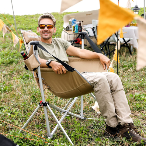 KingCamp Orchid Salıncaklı Katlanır Kamp Sandalyesi Brown / Coffee