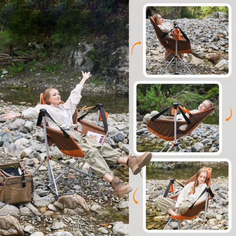 KingCamp Orchid Salıncaklı Katlanır Kamp Sandalyesi Brown / Coffee