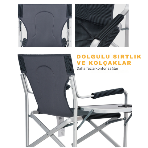 KingCamp Deluxe Director Chair Katlanır Ultralux Kamp Sandalyesi