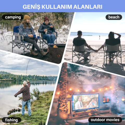 KingCamp Ash Premium Comfort Katlanır Kamp Sandalyesi Navy