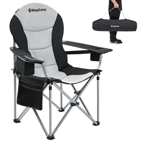 KingCamp Cedar Deluxe Ultra Bel Destekli Kamp Sandalyesi M.Grey