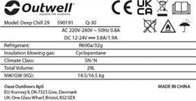 Outwell Deep Chill 38 Litre Kompresörlü Buz Dolabı