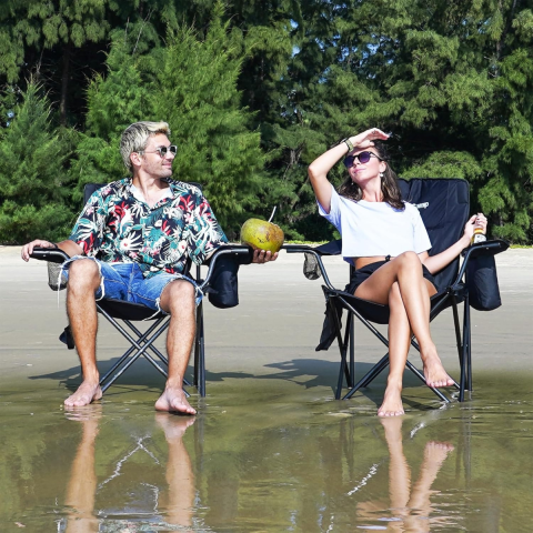 KingCamp Lotus XL Cool Ice Ultra Konforlu & Takviyeli Kamp Sandalyesi Black