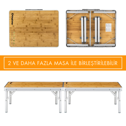KingCamp Bamboo Mini 60x45 Bambu Kamp Masası