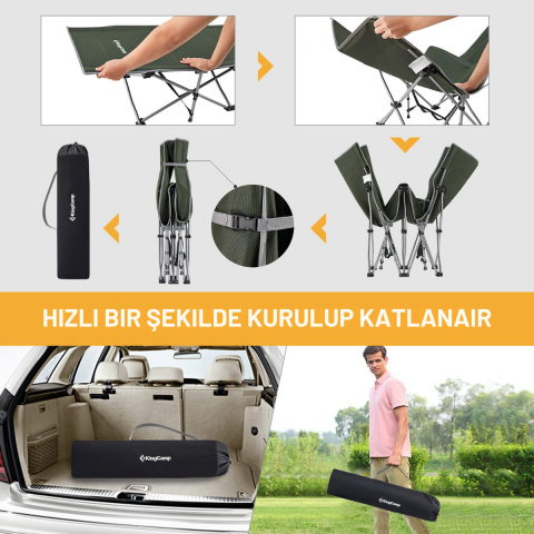 KingCamp Willow Ultra Katlanır Kampet Portatif Kamp Yatağı Green