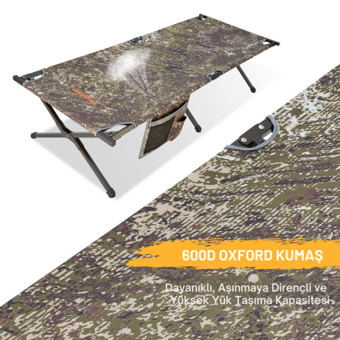 KingCamp Pine XL Katlanır Kampet Portatif Kamp Yatağı