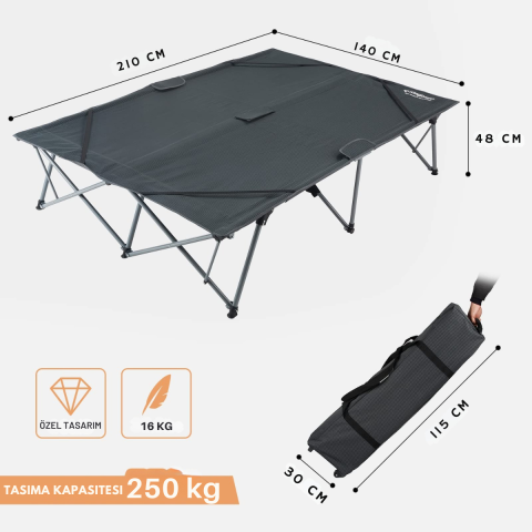KingCamp Banyan Double Çift Kişilik Katlanır Kampet Portatif Kamp Yatağı