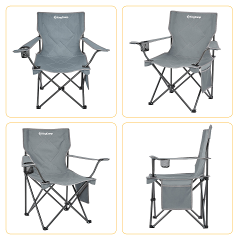 KingCamp Lotus Comfort Konforlu & Takviyeli Kamp Sandalyesi Grey