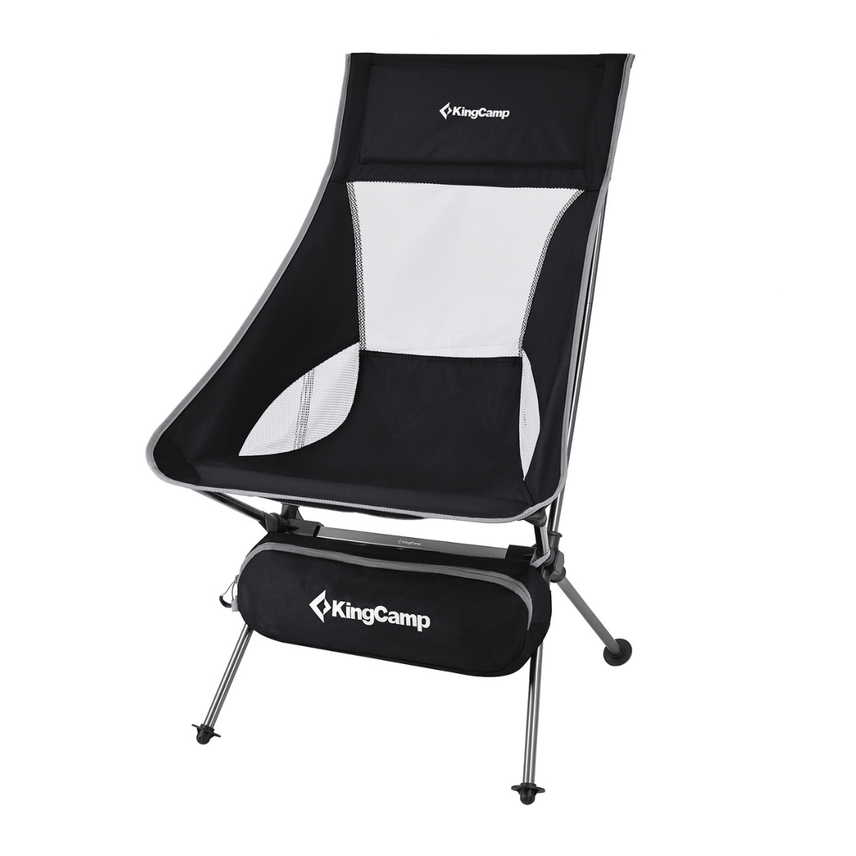 KingCamp Canna High Back Ultralight Katlanır Kamp Sandalyesi Black