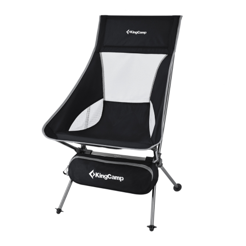 KingCamp Canna High Back Ultralight Katlanır Kamp Sandalyesi Black