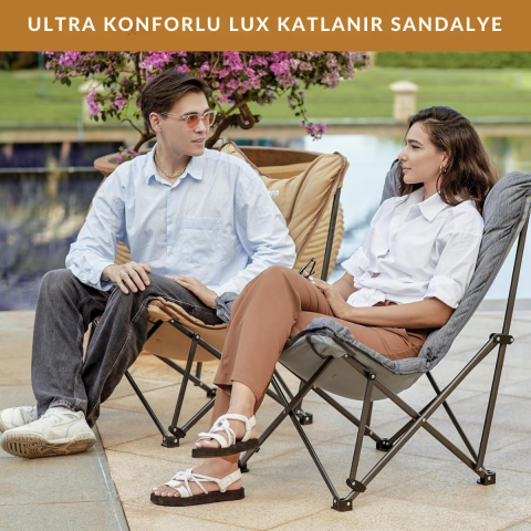 KingCamp Lemon Lux Ultra Konforlu Kamp Sandalyesi Grey