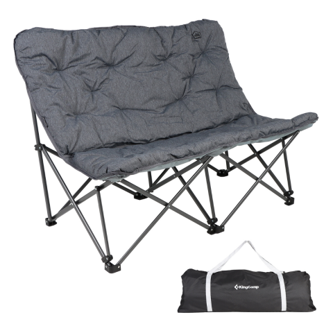 KingCamp Lemon Lux Double Ultra Konforlu Çift Kişilik Kamp Sandalyesi Grey