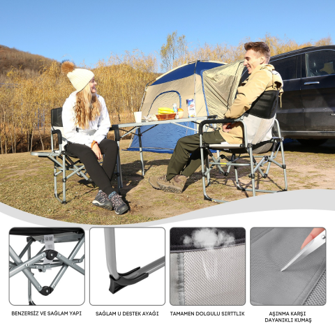 KingCamp Ash Premium Comfort Katlanır Kamp Sandalyesi B.Grey