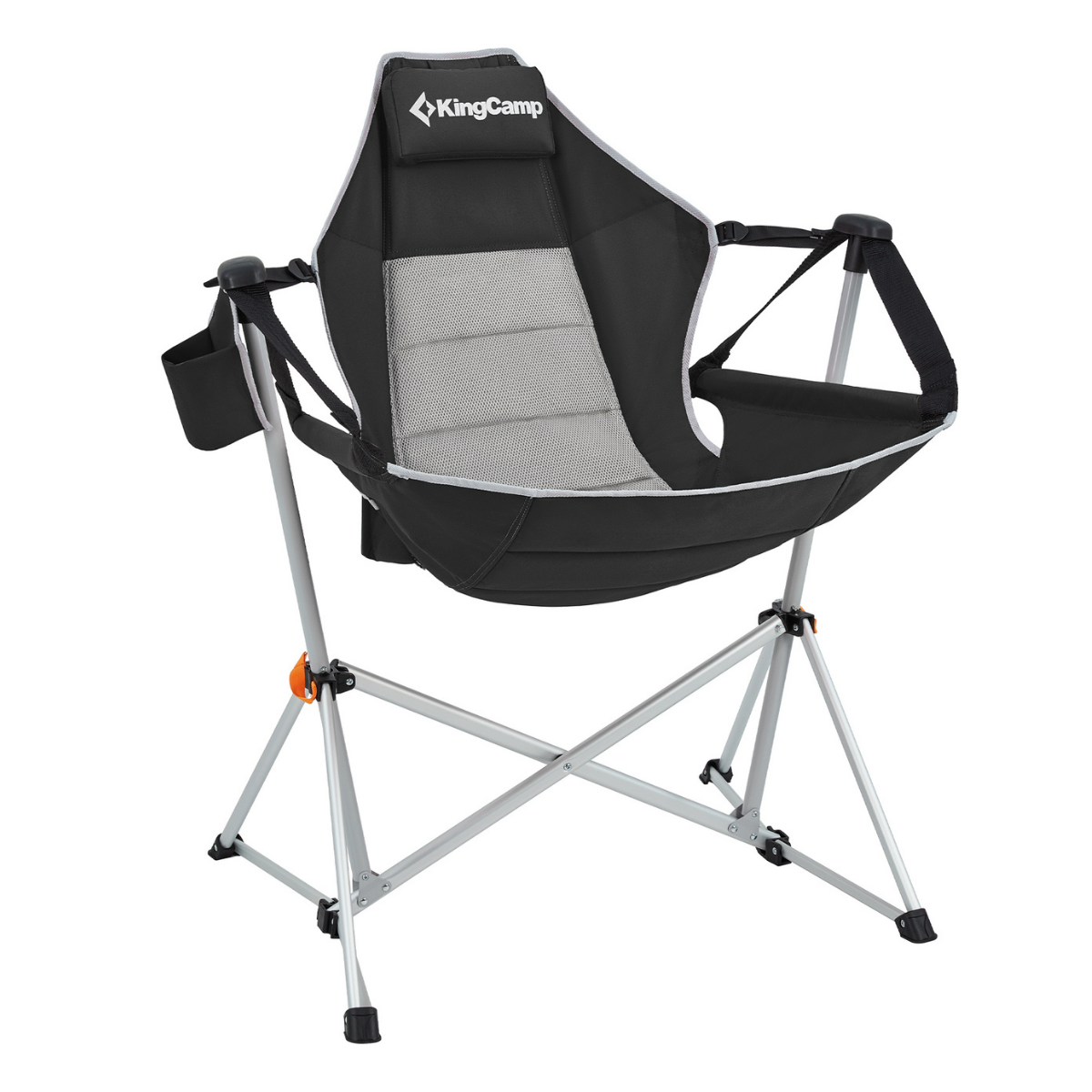 KingCamp Orchid Salıncaklı Katlanır Kamp Sandalyesi Black/Grey
