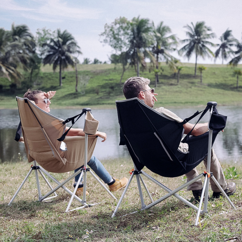 KingCamp Orchid Salıncaklı Katlanır Kamp Sandalyesi Black/Grey