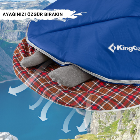 KingCamp FreeSpace 350 Relax -15°C Uyku Tulumu Navy