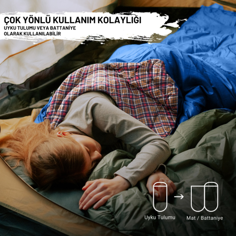 KingCamp FreeSpace 350 Relax -15°C Uyku Tulumu Navy