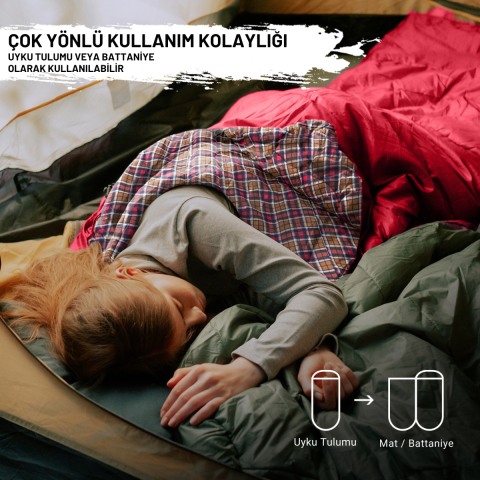 KingCamp FreeSpace 350 Relax -15°C Uyku Tulumu Wine