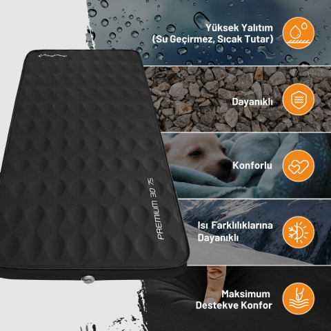 KingCamp Premium 3D 7,5 cm Şişme Mat R-Değeri 6.1