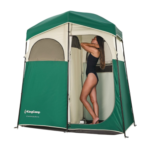 KingCamp Marasusa II Double Çiftli Duş ve Tuvalet Çadırı Green