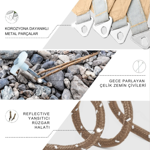 KingCamp Albano 5 Glamping Tarp UPF50+ I 410x410 Beige