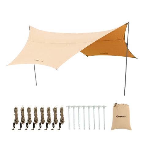 KingCamp Albano 5 Glamping Tarp UPF50+ I 410x410 Beige