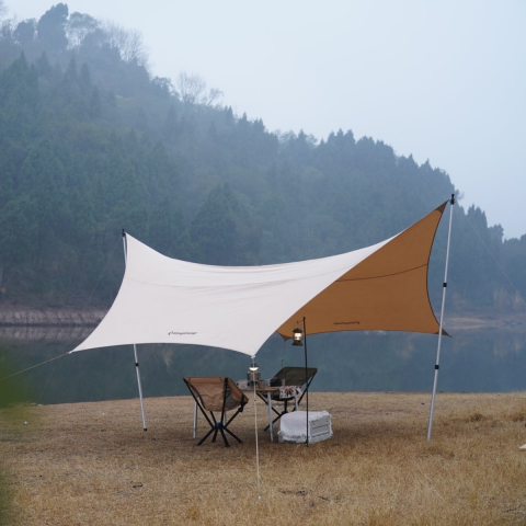 KingCamp Albano 5 Glamping Tarp UPF50+ I 410x410 Khaki