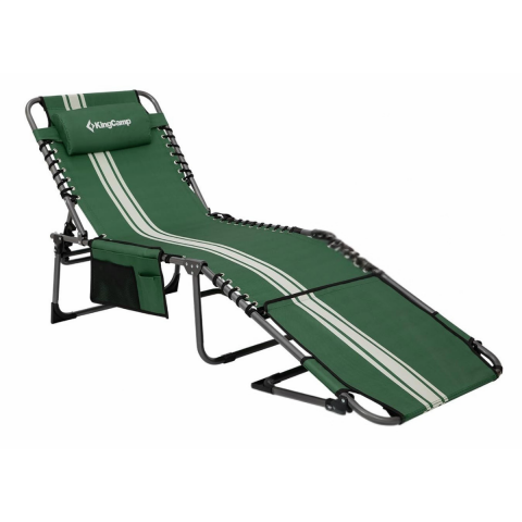 KingCamp Magnolia B10 Hands-Free Premium 7 Kademeli Katlanır Şezlong Green/Wht