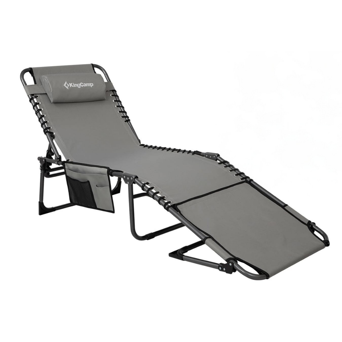 KingCamp Magnolia B10 Hands-Free Premium 7 Kademeli Katlanır Şezlong Grey