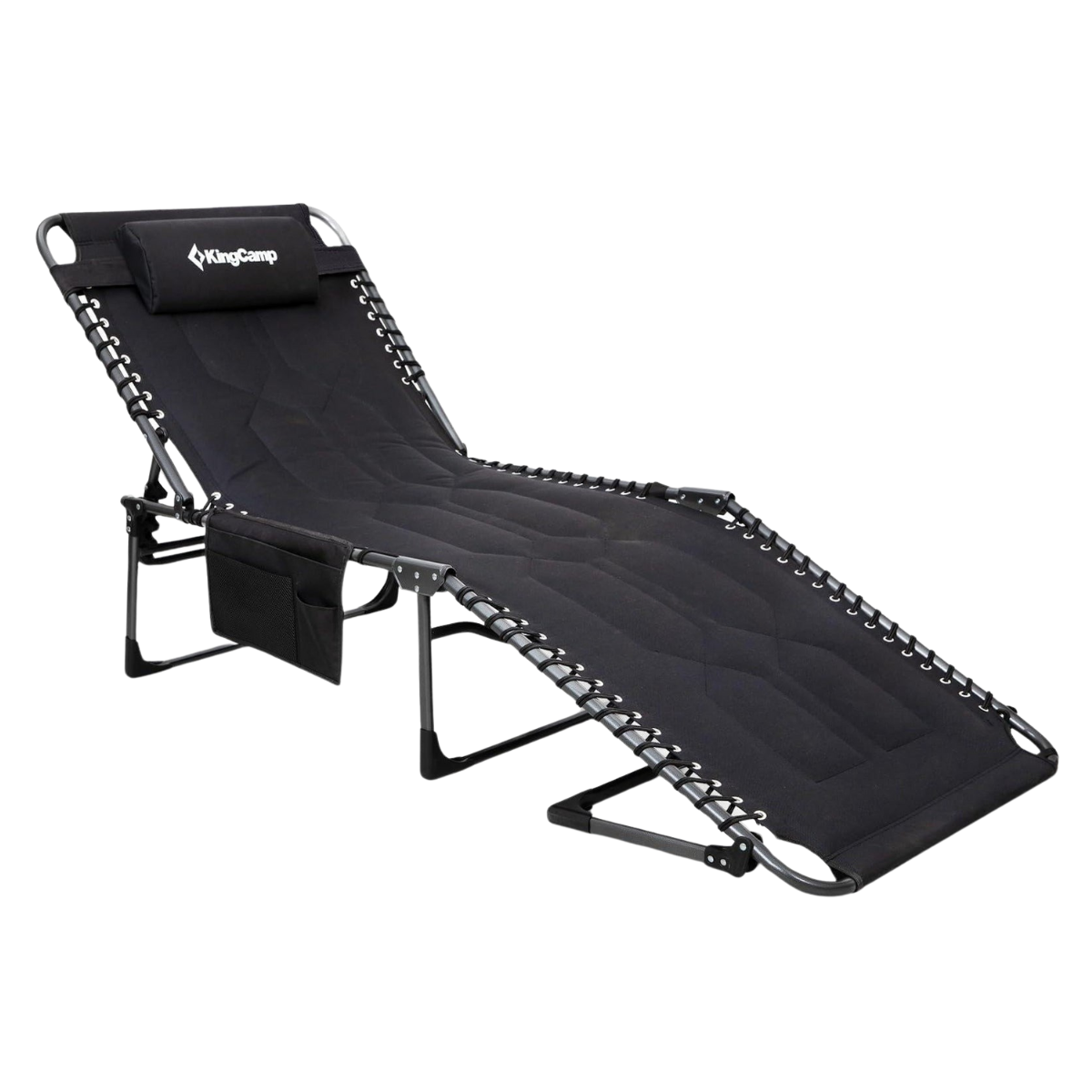 KingCamp Magnolia B20 Premium 7 Kademeli Katlanır Dolgulu Şezlong Black