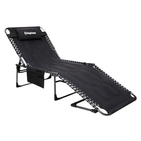 KingCamp Magnolia B20 Premium 7 Kademeli Katlanır Dolgulu Şezlong Black