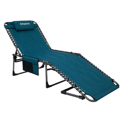 KingCamp Magnolia B20 Premium 7 Kademeli Katlanır Dolgulu Şezlong Blue