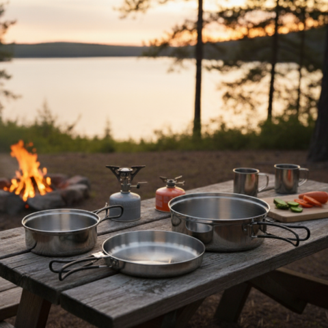 Easy Camp Tour Cook Set 3 Parça Paslanmaz Çelik Yemek Seti