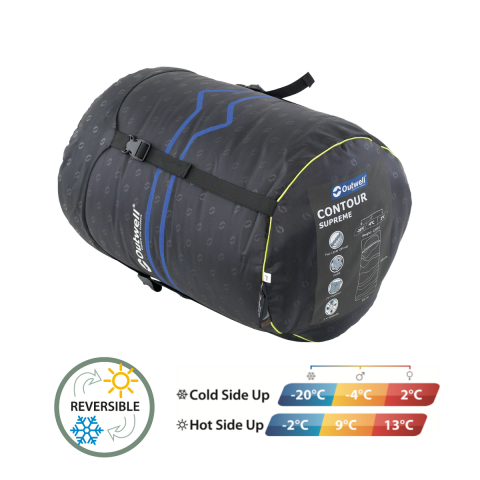 Outwell Contour Supreme Yazlık & Kışlık Taraflı -20°C Uyku Tulumu Coffee