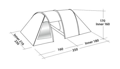 Easy Camp Galaxy 300 Rustic Green Blackroom 8M² & 3 Kişilik Yüksek Aile Çadırı