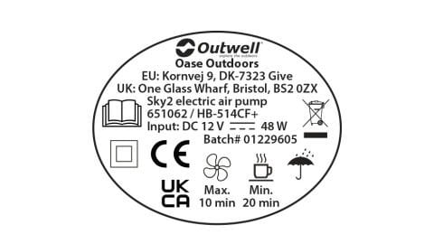 Outwell Sky2 Pump 12V/230V Çok Fonksiyonlu Pompa