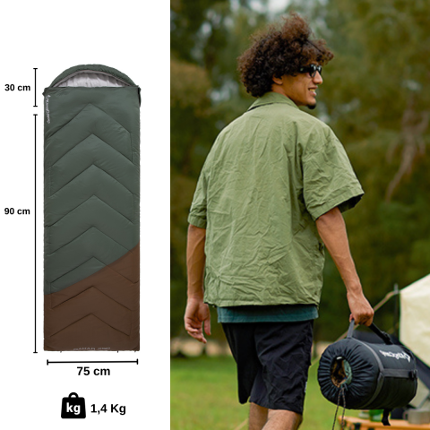 KingCamp Radar 250 Deluxe -3°C Uyku Tulumu Green & Brown