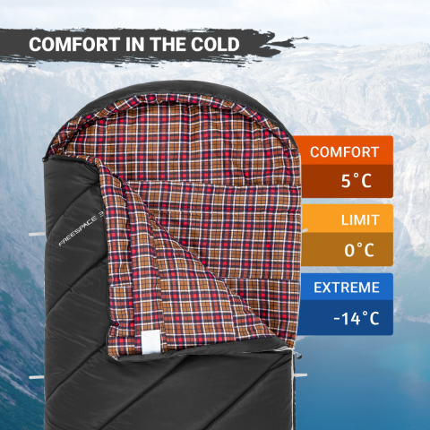 KingCamp FreeSpace 350 Relax -15°C Uyku Tulumu Black