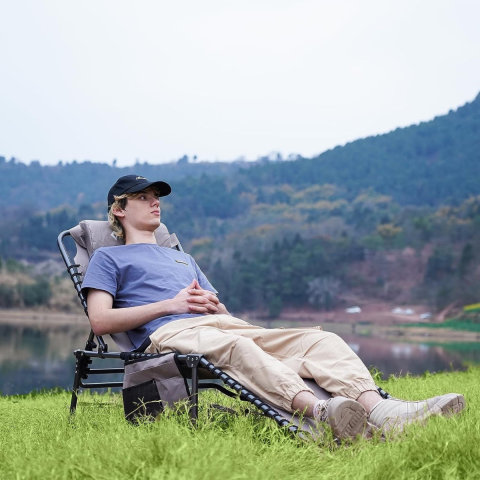 KingCamp Berlin Classic Comfort Lounge 5 Kademeli Katlanır Şezlong Grey