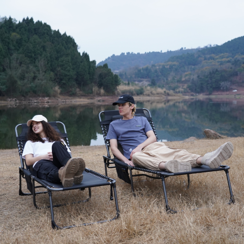 KingCamp Bavaria Cozy Premium 5 Kademeli Katlanır Şezlong Blue