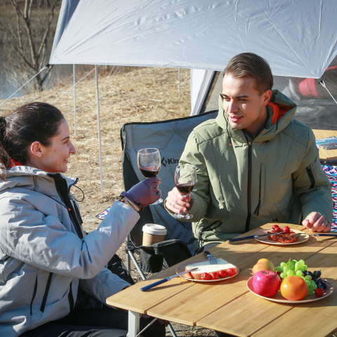 KingCamp Bamboo S 65x50 Bambu Kamp Masası