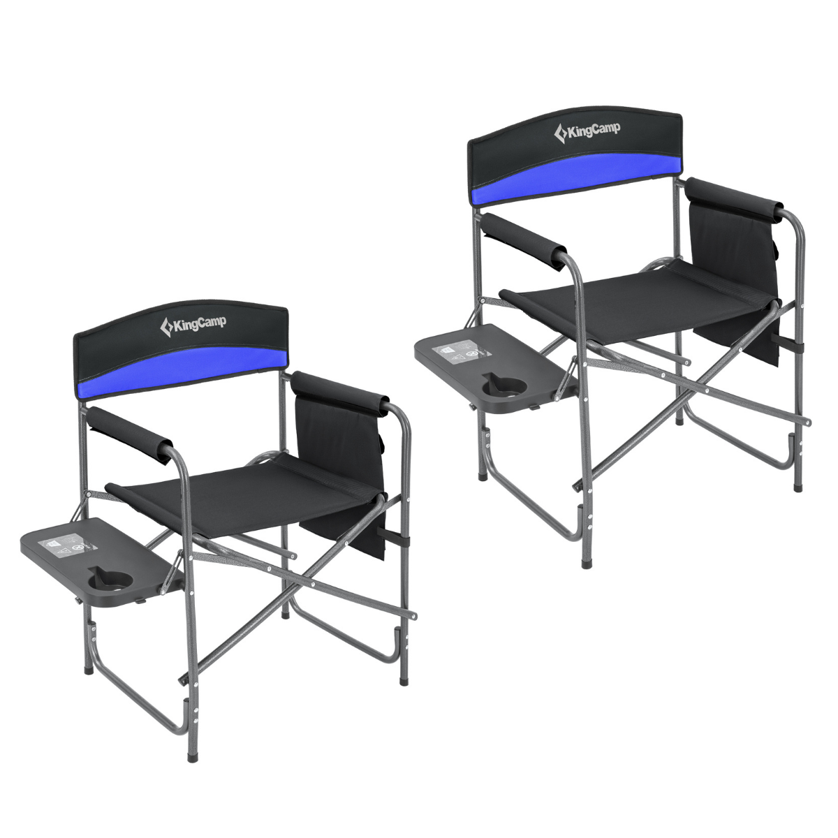 KingCamp Ash Comfort İkili Set Katlanır Kamp Sandalyesi Blue