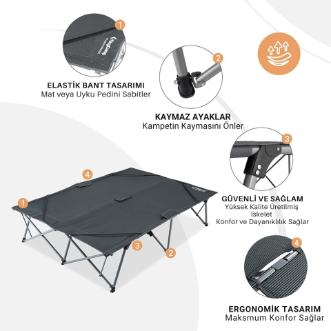 KingCamp Banyan Double Çift Kişilik Katlanır Kampet Portatif Kamp Yatağı
