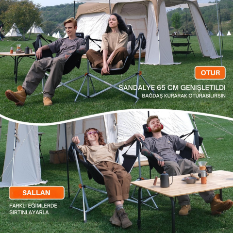 KingCamp Orchid Double Çift Kişilik Salıncaklı Katlanır Kamp Sandalyesi