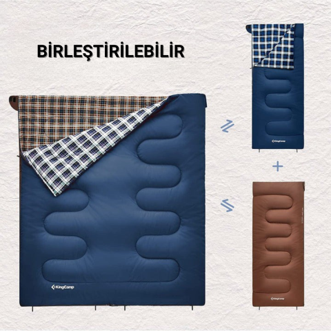 KingCamp Snowflake 400 Ultra -15°C Uyku Tulumu Navy Sol F.