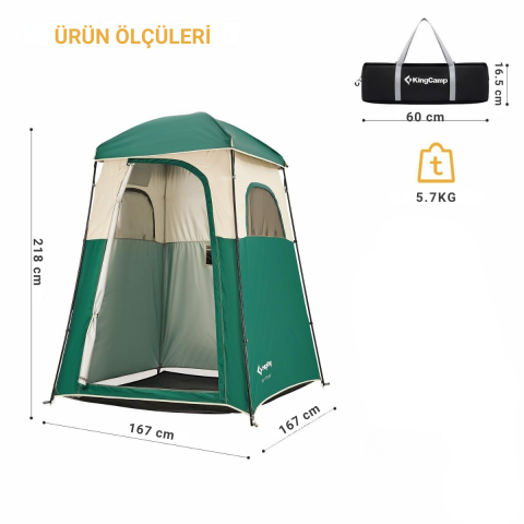 KingCamp Marasusa Duş ve Tuvalet Çadırı Green